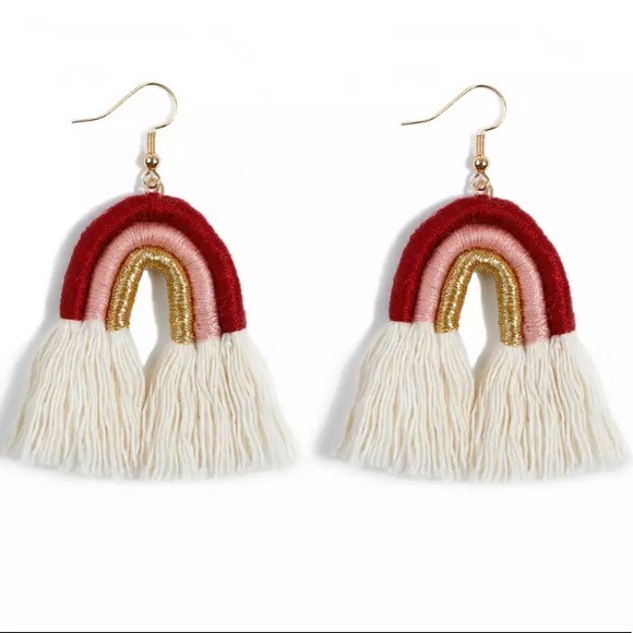 Kiara Macrame Rainbow Drop Earrings! - Picture 5 of 5